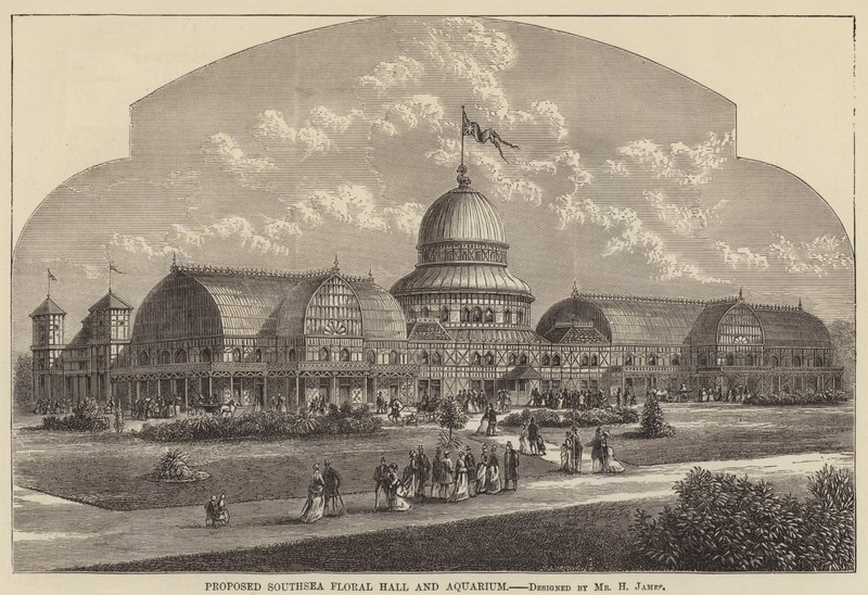 Projet de Floral Hall et Aquarium de Southsea (gravure) - English School