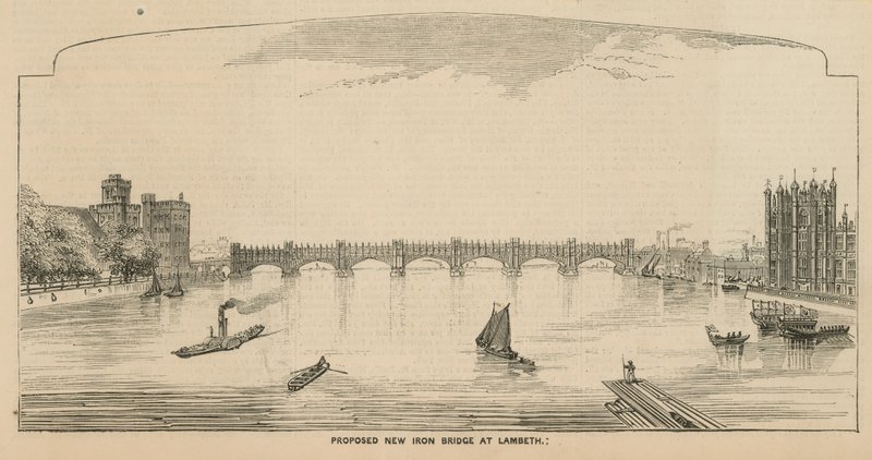 Nouveau pont en fer proposé à Lambeth - English School
