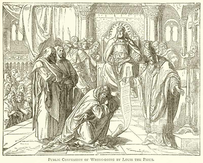 Confession publique de méfaits par Louis le Pieux - English School