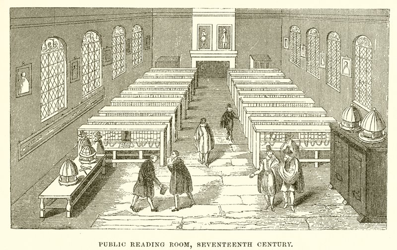 Salle de lecture publique, XVIIe siècle - English School