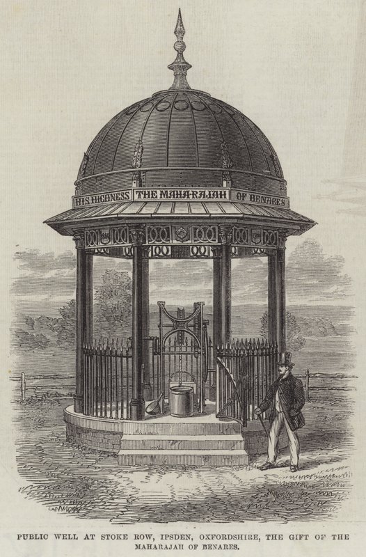 Puits public à Stoke Row, Ipsden, Oxfordshire, don du Maharajah de Bénarès (gravure) - English School