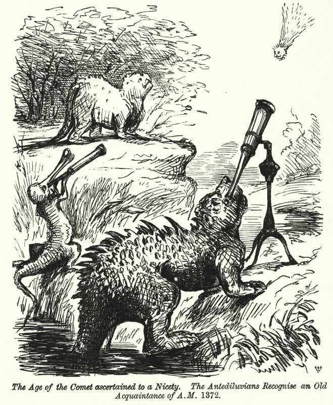 Dinosaures regardant une comète - English School