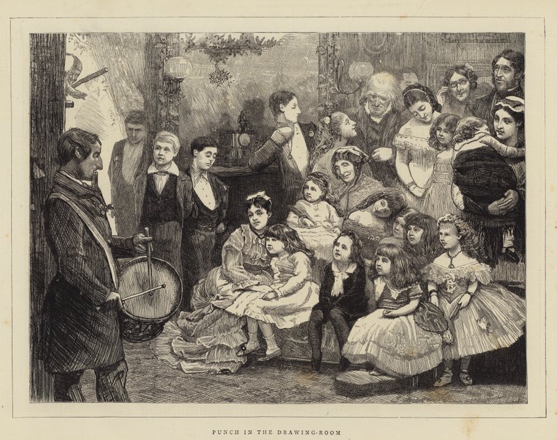 Punch dans le salon (gravure) - English School