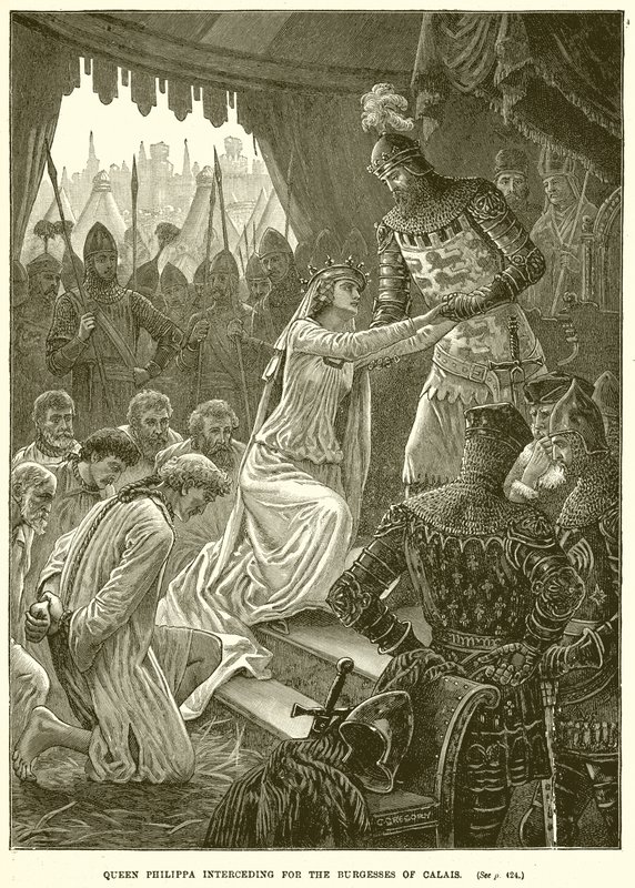 La reine Philippa intercédant pour les bourgeois de Calais - English School
