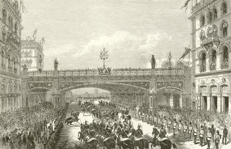 La Reine Victoria ouvrant le Viaduc de Holborn, 1869 - English School