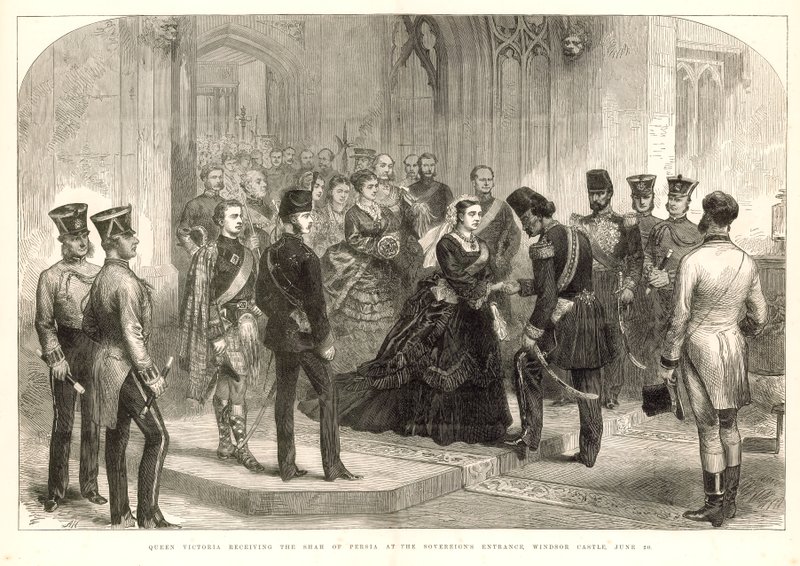La reine Victoria recevant le Shah de Perse - English School