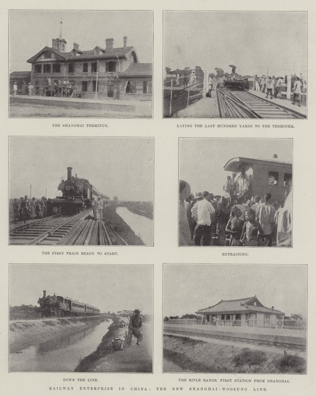 Entreprise ferroviaire en Chine, la nouvelle ligne Shanghai-Woosung (gravure) - English School