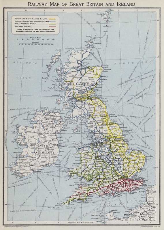 Carte ferroviaire de Grande-Bretagne et d