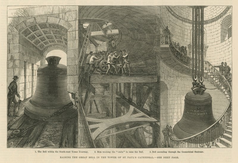 Levée de la grande cloche dans la tour de la cathédrale Saint-Paul - English School