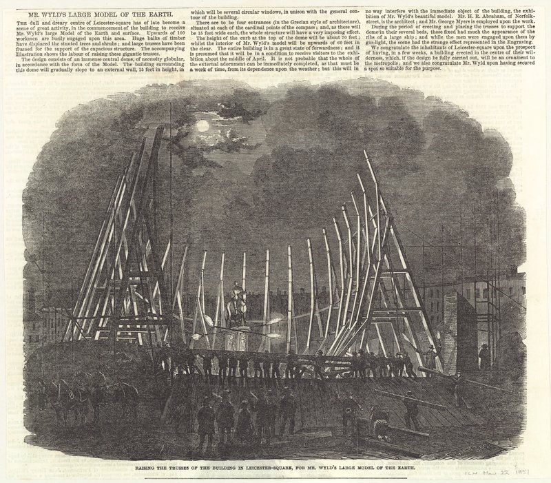 Élever les fermes du bâtiment à Leicester Square pour le grand modèle de la terre de M. Wyld - English School