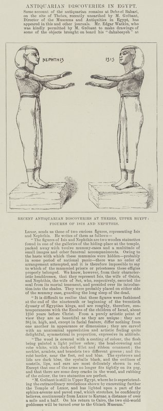 Récentes découvertes antiquaires à Thèbes, Haute-Égypte, figures d