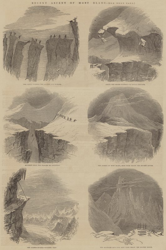 Ascension récente du Mont Blanc (gravure) - English School