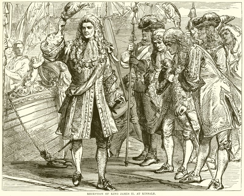 Réception du roi James II à Kinsale - English School