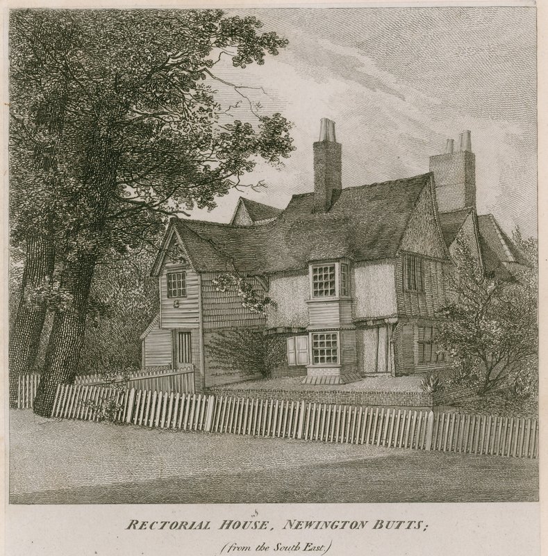 Maison rectorale à Newington Butts, Southwark, Londres, vue du sud-est - English School