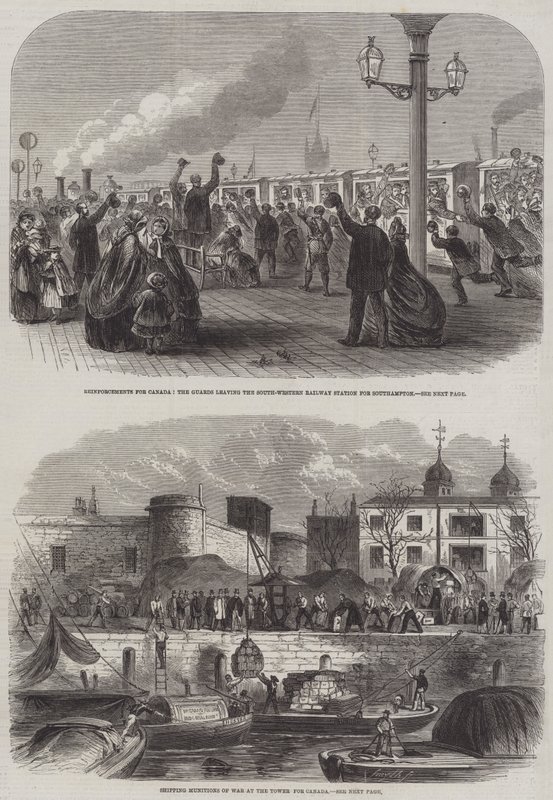 Renforts pour le Canada (gravure) - English School