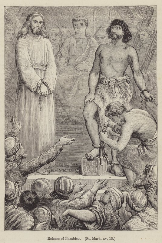 Libération de Barabbas, Saint Marc XV - English School