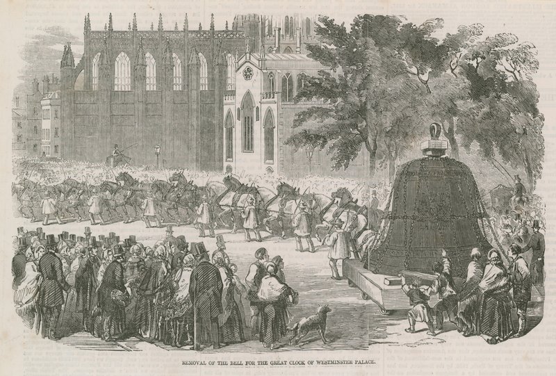 Retrait de la cloche pour la Grande Horloge du Palais de Westminster - English School