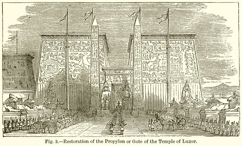 Restauration du Propylon ou Porte du Temple de Louxor - English School