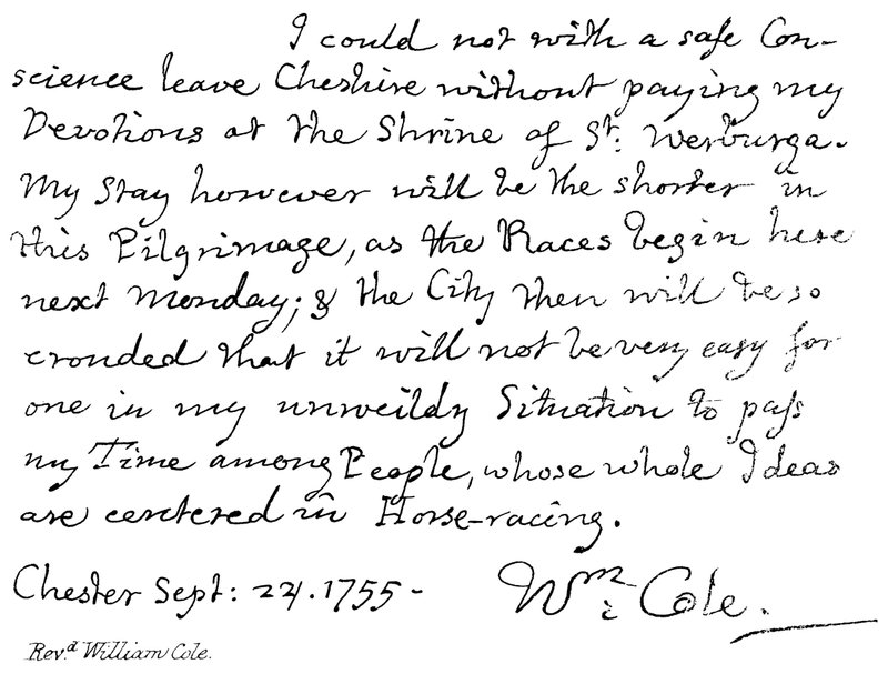 Révérend William Cole - English School