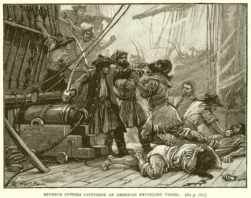 Coupeurs de revenus capturant un navire de contrebande américain - English School