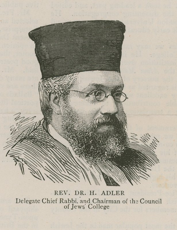 Révérend Dr H Adler, Grand Rabbin Délégué et Président du Conseil du Collège Juif - English School