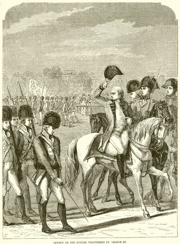 Revue des volontaires britanniques par George III - English School
