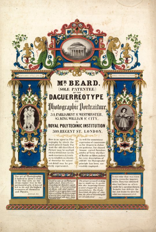 Studio de portrait photographique de Richard Beard, ouvert à Londres le 23 mars 1841 - English School