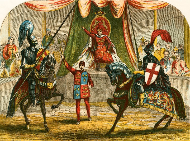 Richard II arrêtant le combat entre les ducs de Norfolk et Hereford - English School