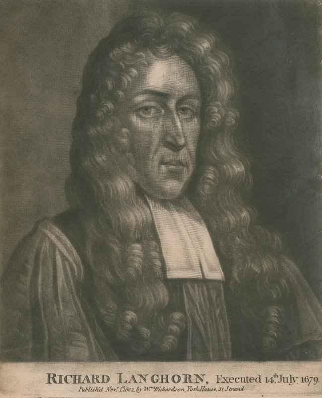 Richard Langhorn, exécuté le 14 juillet 1679 - English School