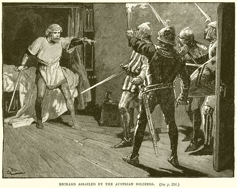 Richard assailli par les soldats autrichiens - English School