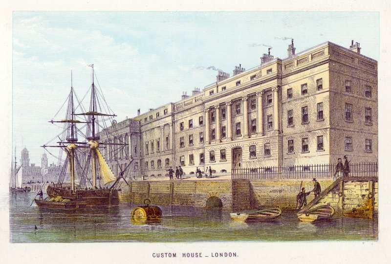 La Tamise : Custom House, Londres - English School
