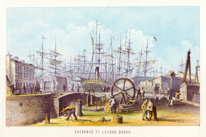 La Tamise : Entrée des docks de Londres - English School