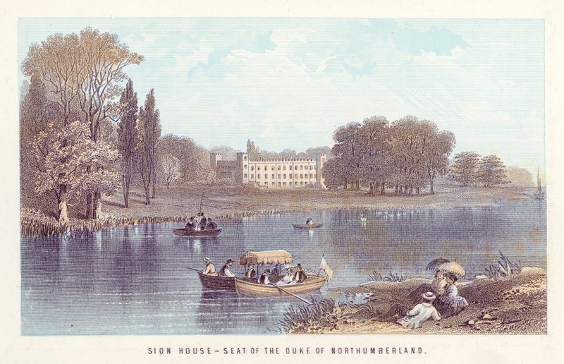 Rivière Thames : Sion House, résidence du Duc de Northumberland - English School
