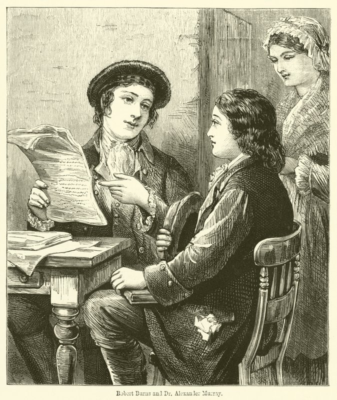 Robert Burns et Dr Alexander Murray (gravure) - English School