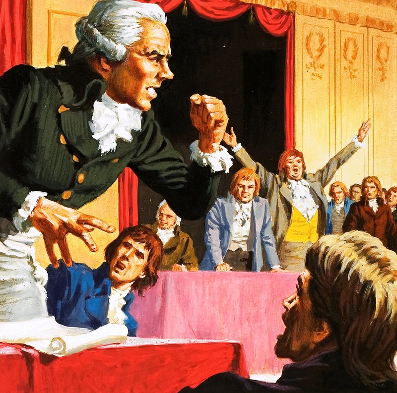 Robespierre parlant au nom des affamés de Paris - English School