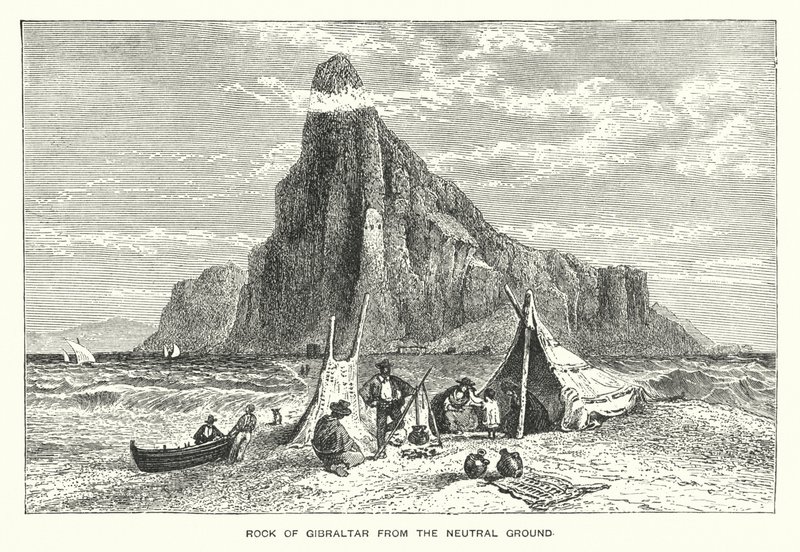 Rocher de Gibraltar depuis le terrain neutre - English School