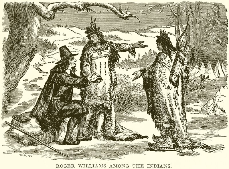 Roger Williams parmi les Indiens - English School