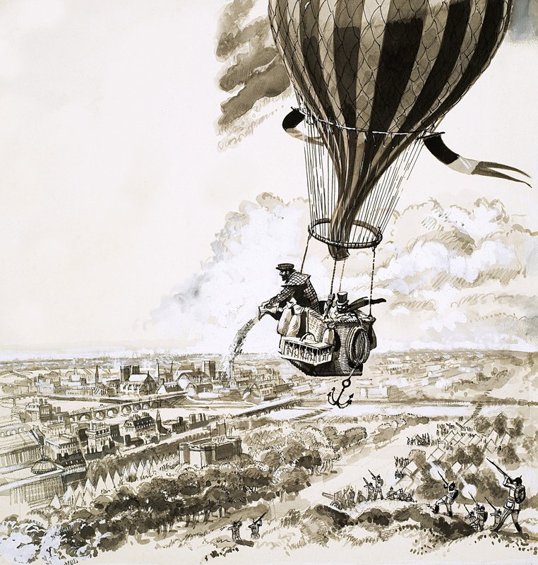 Rolier et Bezier envoyés avec un message par ballon pendant la Première Guerre mondiale - English School