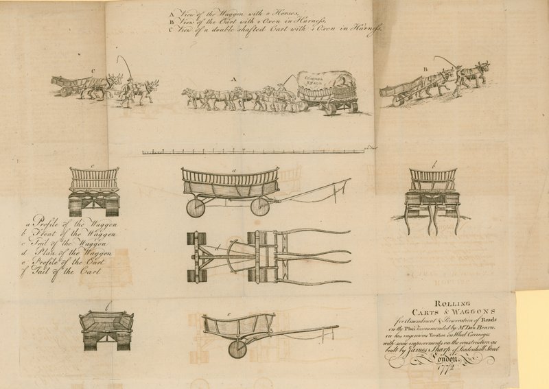 Chariots et wagons roulants, 1772 - English School