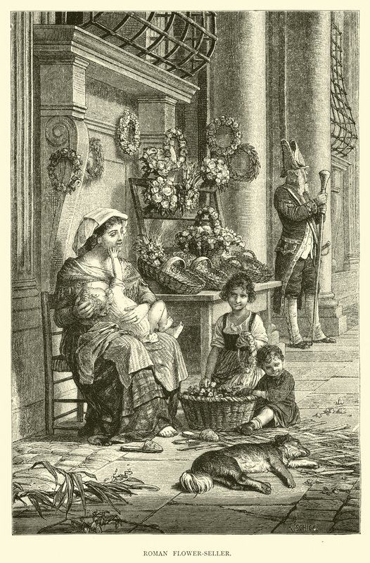 Vendeuse de fleurs romaine - English School