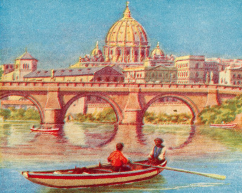 Rome, Saint-Pierre depuis le Tibre - English School