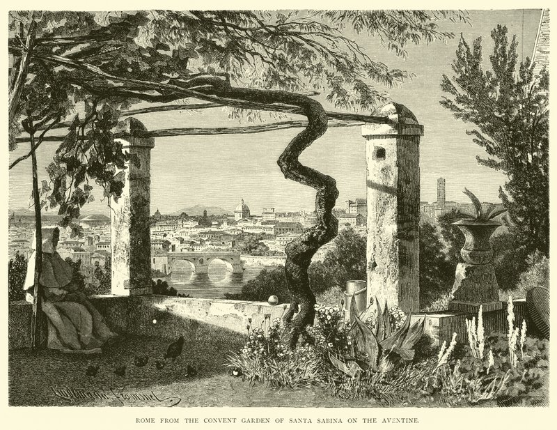 Rome depuis le jardin du couvent de Santa Sabina sur l