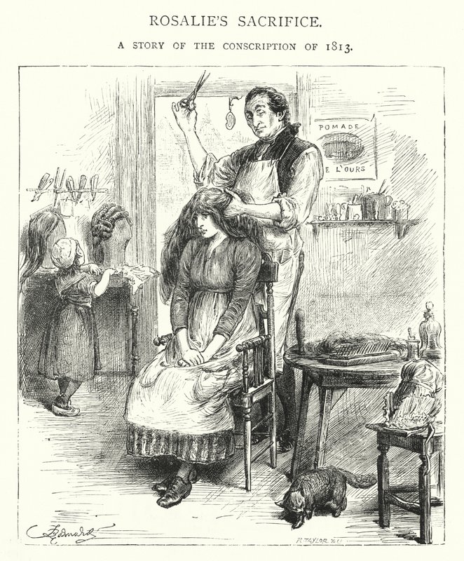 Le sacrifice de Rosalie, une histoire de la conscription de 1813 (gravure) - English School