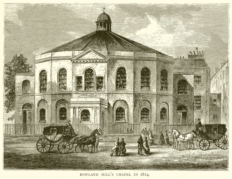 Chapelle de Rowland Hill en 1814 - English School
