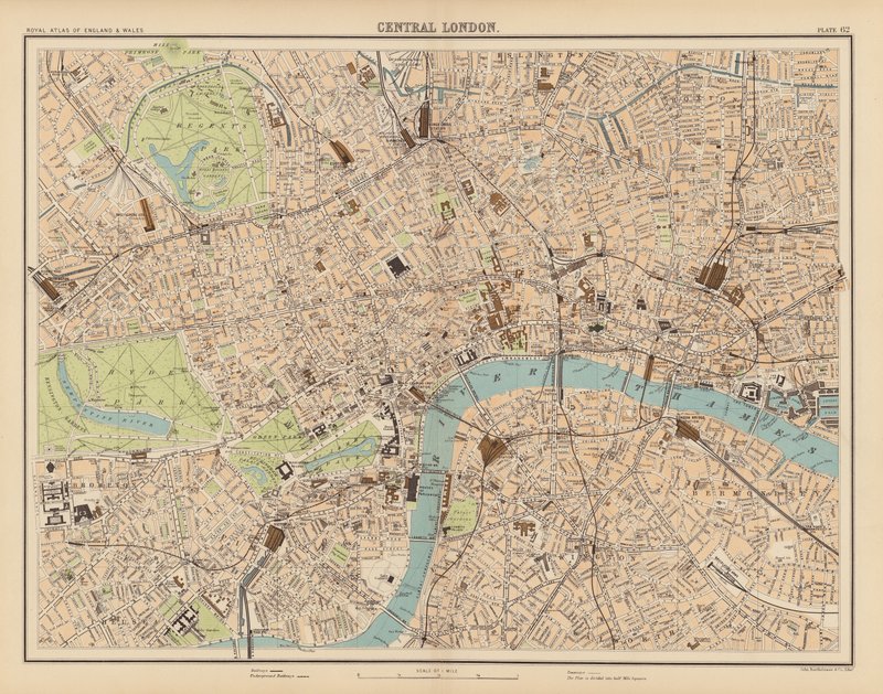 Atlas royal, vers 1900 : Londres central - English School