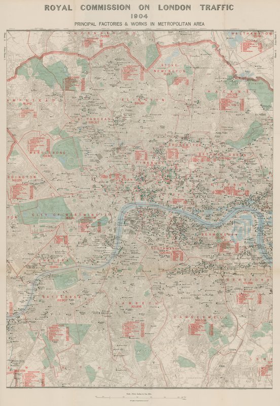 Commission royale du trafic de Londres, 1904; Principales usines et travaux dans la région métropolitaine - English School