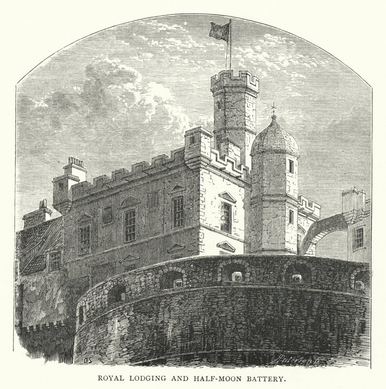 Logement royal et batterie en demi-lune (gravure) - English School