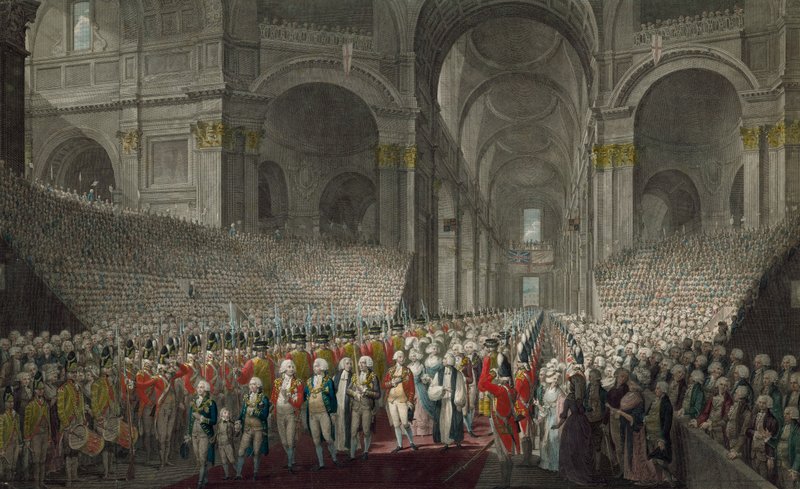 Procession royale à la cathédrale Saint-Paul le jour de la Saint-Georges, 1789 - English School