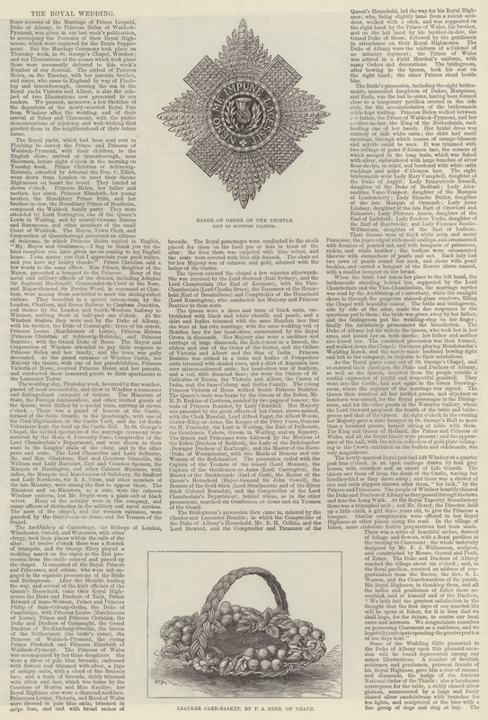 Mariage royal du prince Léopold et de la princesse Hélène (gravure) - English School