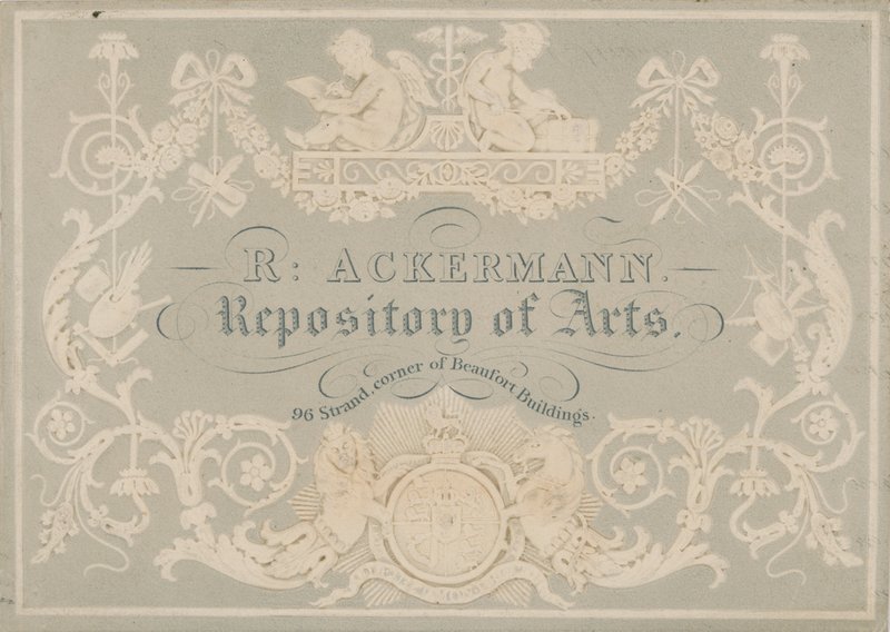 Rudolph Ackermann, carte de visite, embossée par Dobbs - English School